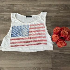 American Flag Crop Top